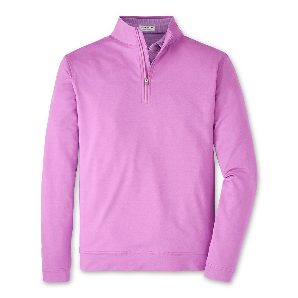 Peter Millar Perth Stretch Loop Terry Quarter Zip Pullover XL Oleander Purple